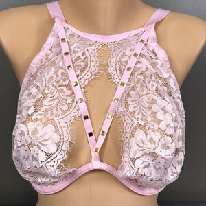 Adore Me Bra Size 40DDD Light Pink Unlined Underwire Strap Stud Bralette Halter